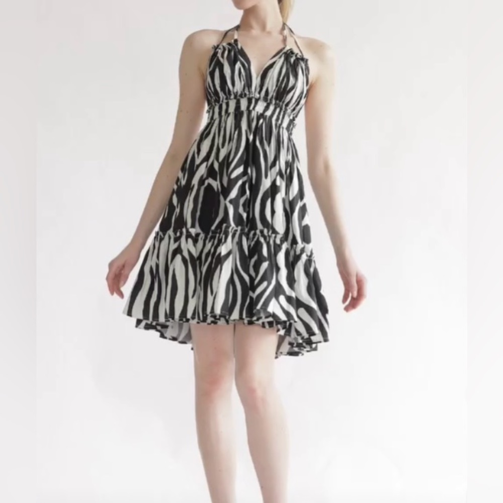 TRUTH Aria Halter Zebra Print Dress